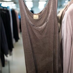 Ecru Charcoal Tank Top